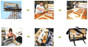 how to reycycle upcycle old banner billboard into bags tote backpack