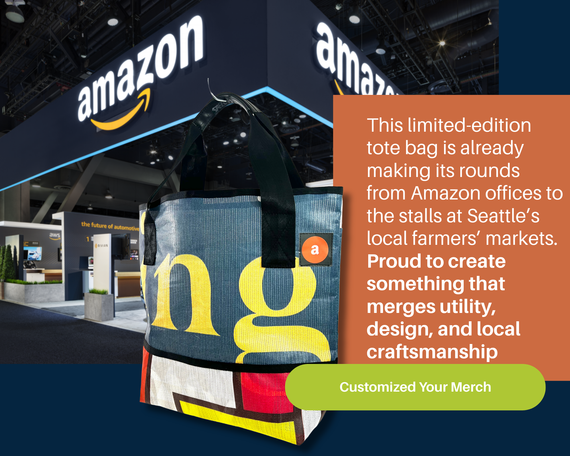Limited edition Amazon tote bags manufactured at the Ecologic Designs