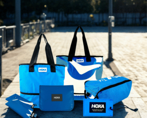 hoka upcycled bags and accessories