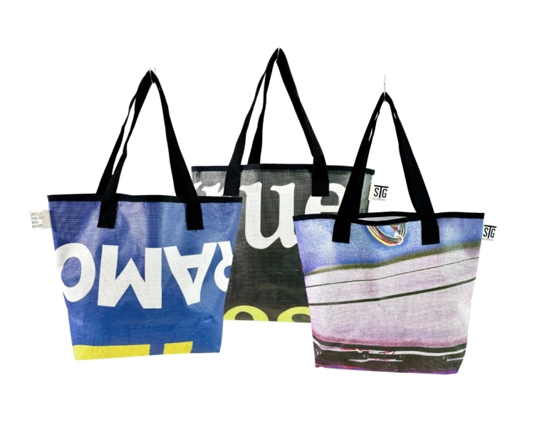 seattle theater group upcycled mesh totes