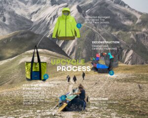 North Face REMADE jacket for upcycling process by Ecologic Designs