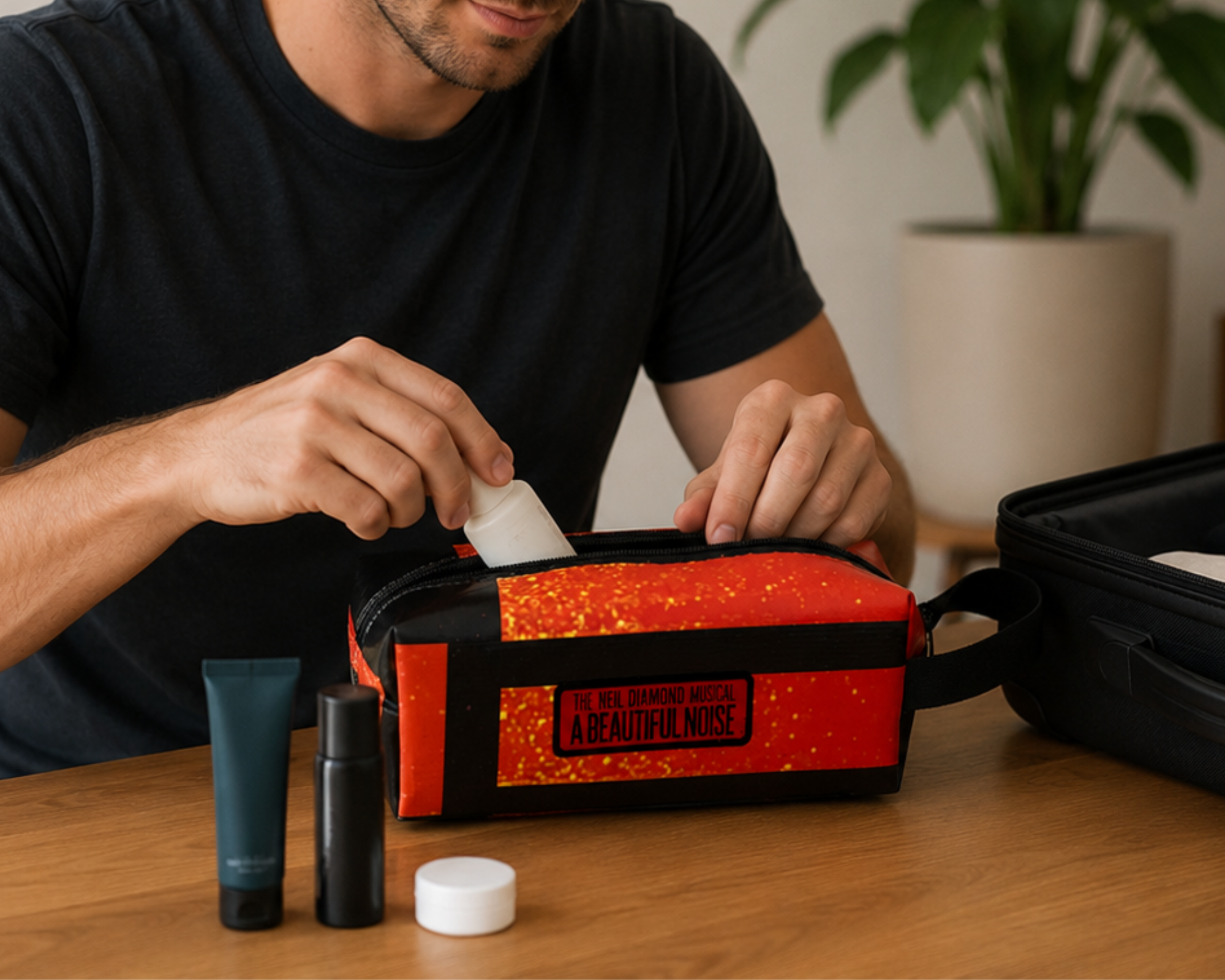 a beautiful noise the musical UPCYCLED TRAVEL POUCH