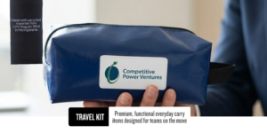 Customised traveli kit made from CPV Rogue Wind upcycled materials