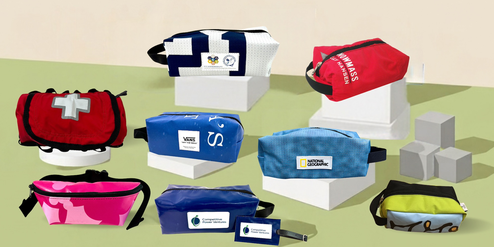 upcycled travel kits for customised corporate merch